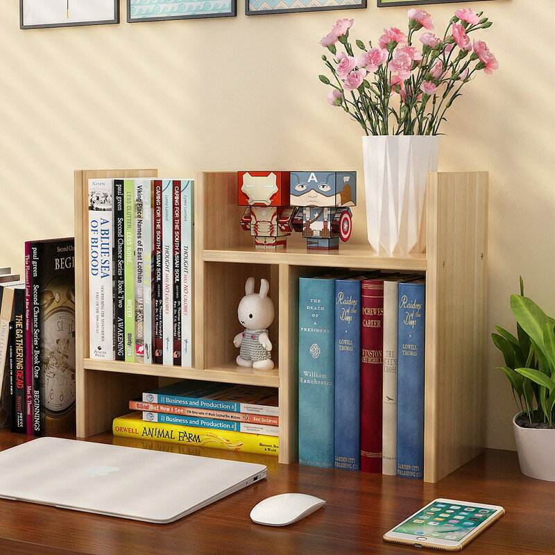 桌麵小書架簡易桌上置物架簡約現代學生書書桌辦公桌收納架