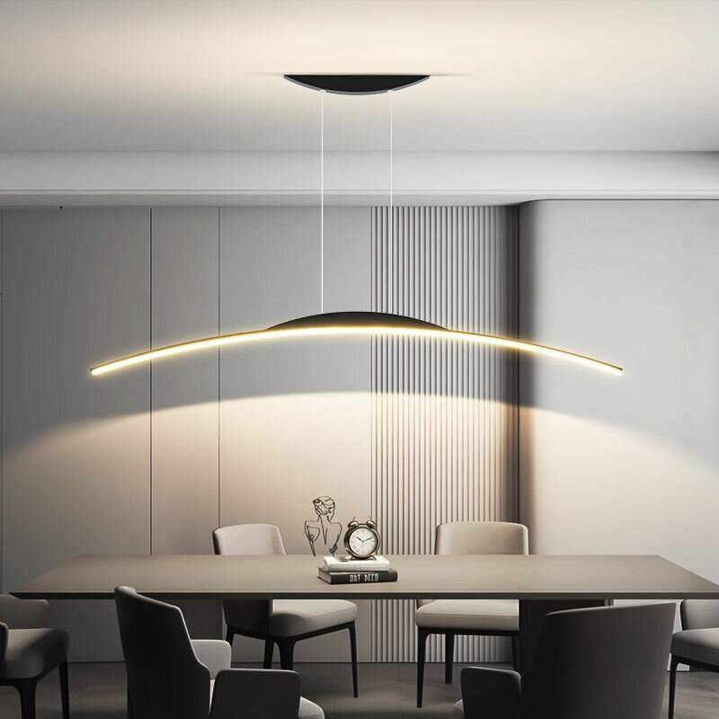 北歐意式極簡現代簡約工作室一字長條飯廳餐桌設計師吧臺餐廳吊燈