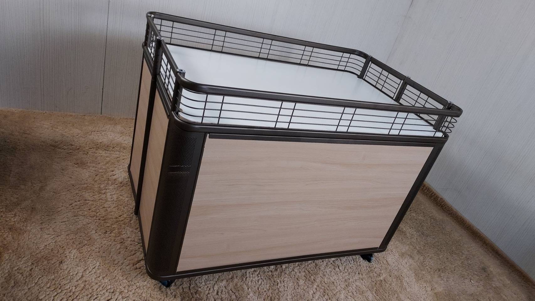 木紋系列烤漆圓弧拍賣車/花車/販賣台/展示車/展示台 2種顏色、2種尺寸可選(長120cm) 3