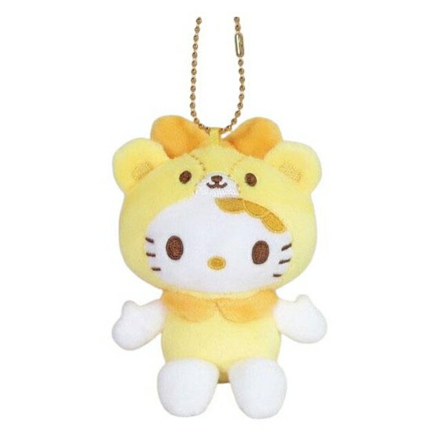 【震撼精品百貨】Hello Kitty 凱蒂貓~日本三麗鷗sanrio KITTY絨毛玩偶吊飾-黃熊裝變裝50週年*19901