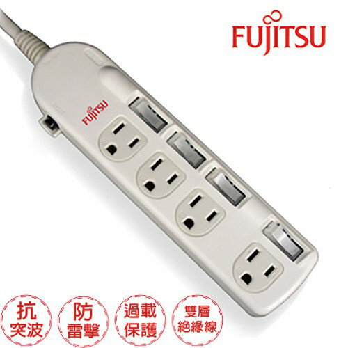fujitsu富士通4切4座電源延長線1.5米 (PE4T220-A)