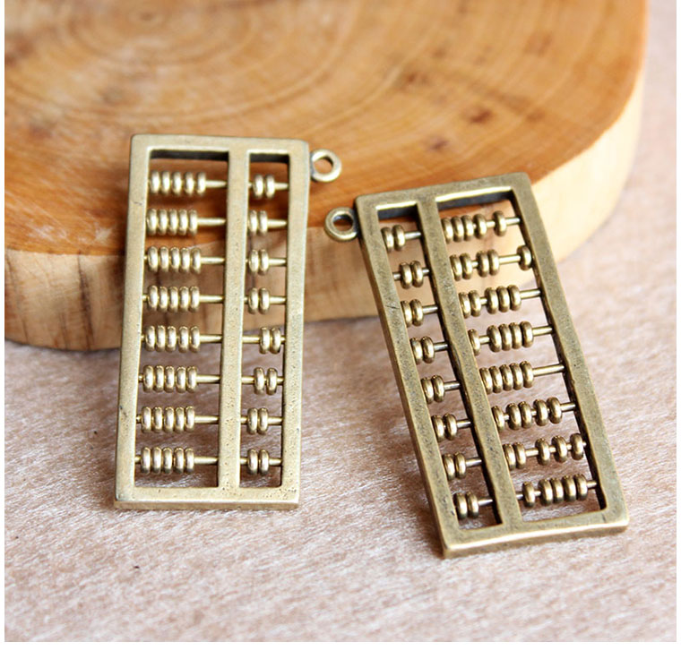 創意黃銅鑰匙扣純銅手工招財算盤掛件小吊墜汽車鑰匙鏈飾品男禮品 4