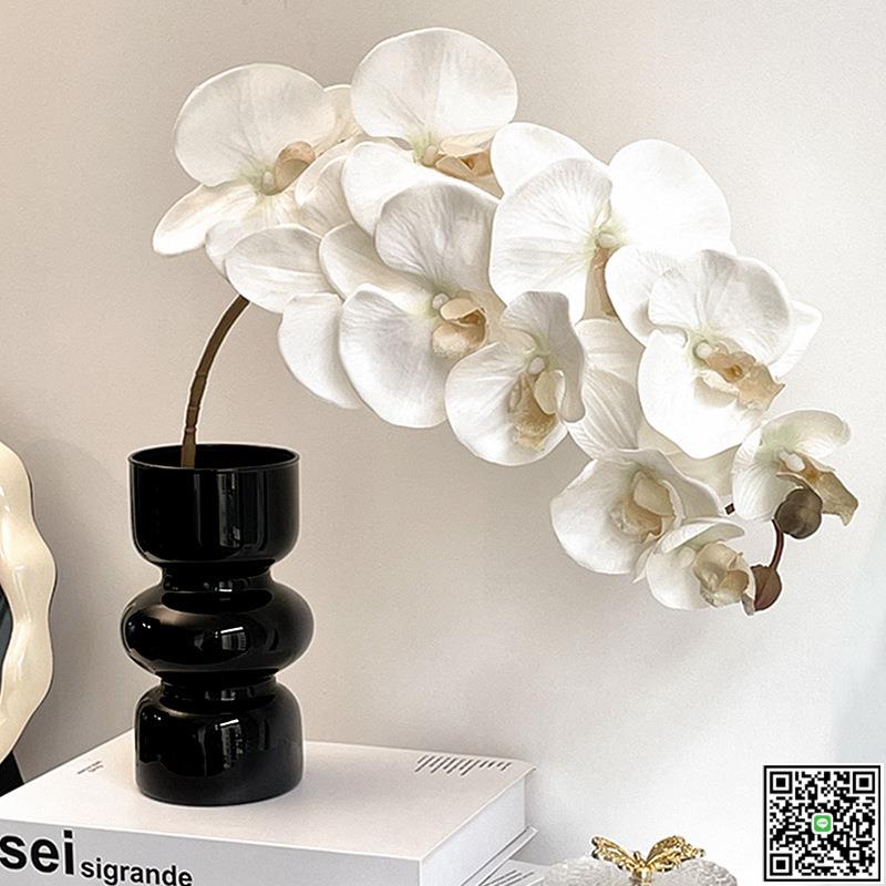 蝴蝶蘭仿真花單朵10頭膠頭3D列印手感假花客廳擺件高階感乾花裝飾-UM.有米家居
