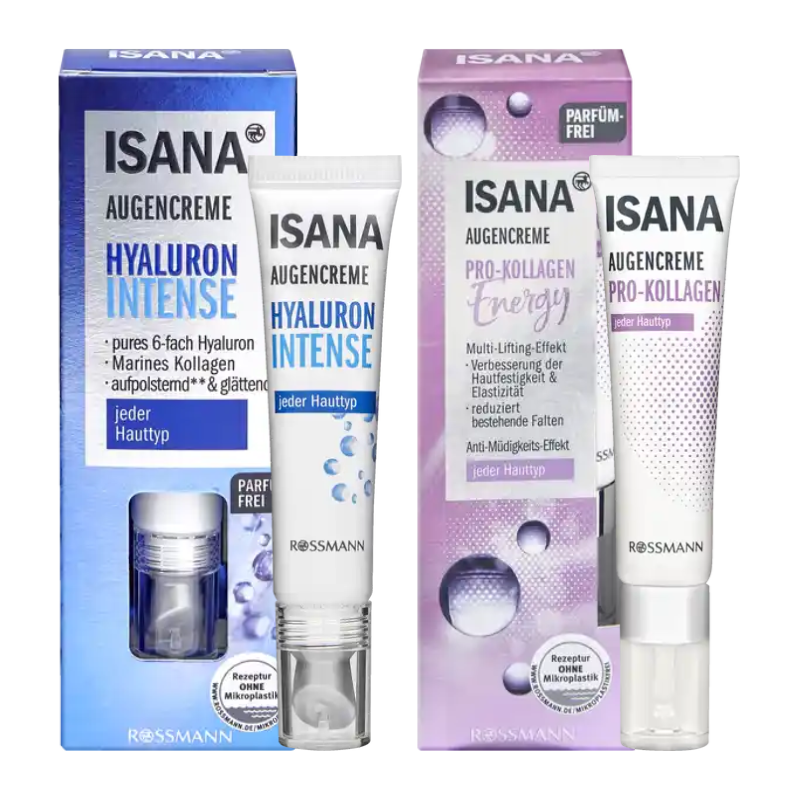 德國 Rossmann ISANA 眼霜 玻尿酸保濕/ 能量緊緻 15ml 玻尿酸 保濕 緊緻 保養 附發票【心心哈德】現貨 全館499超取免運｜全場下殺★滿額再享折扣
