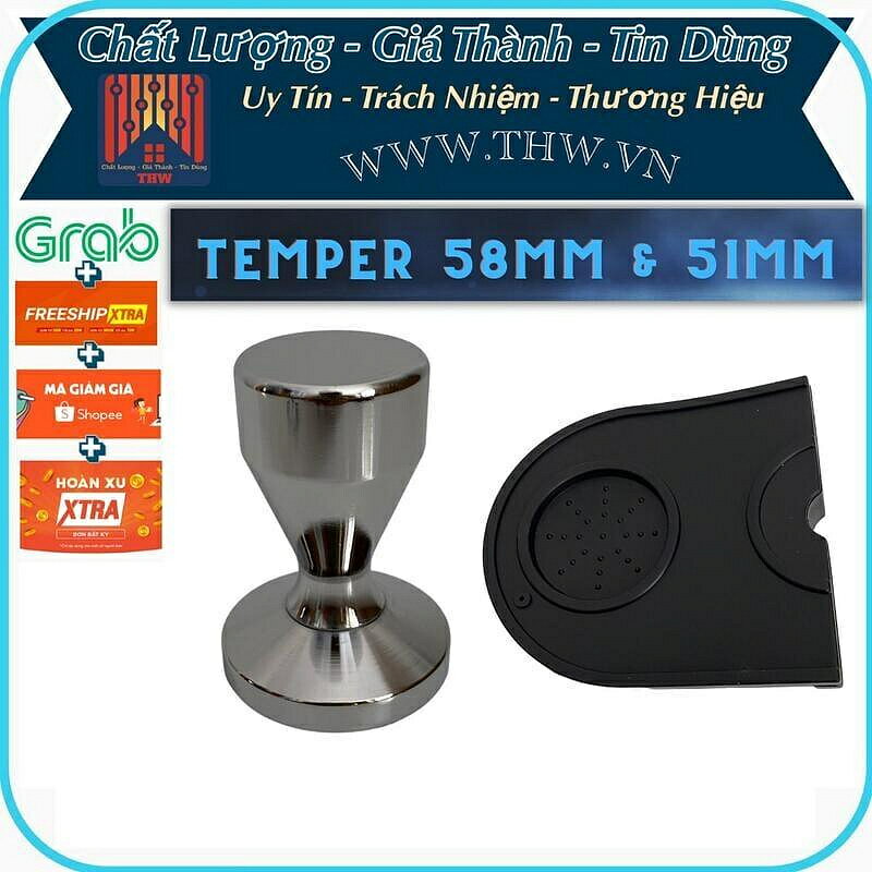 （咖啡用品與配件）Thw-hcm 咖啡機配件, 咖啡壓縮, 壓模, 不銹鋼 ,51mm 和 58mm 壓縮手