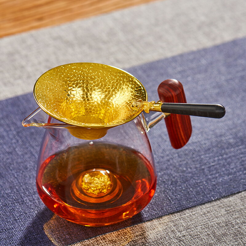 純銅茶漏網茶隔茶葉過濾網功夫茶具配件濾茶器茶濾創意泡茶器日式 2