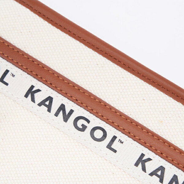 【APP下單送4%最高5000點】KANGOL 側背包 米白卡其 LOGO 帆布 皮革 手提包 包包 6325170630 3