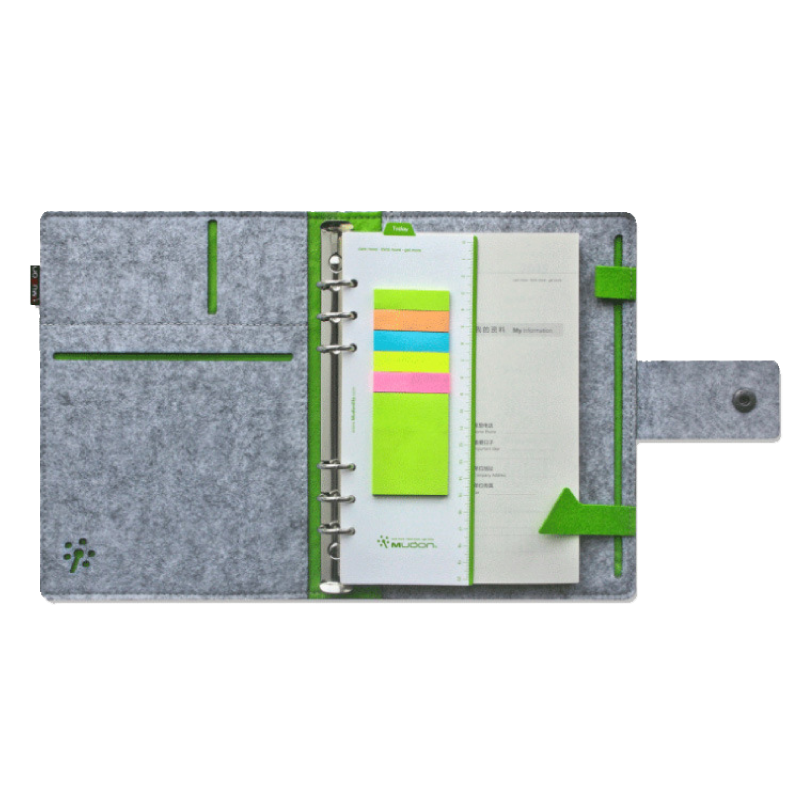 送多樣贈品 羊毛氈記事本日記本筆記本可置物手帳6孔活頁 灰 黑 a2642 台灣樂天市場 Line購物