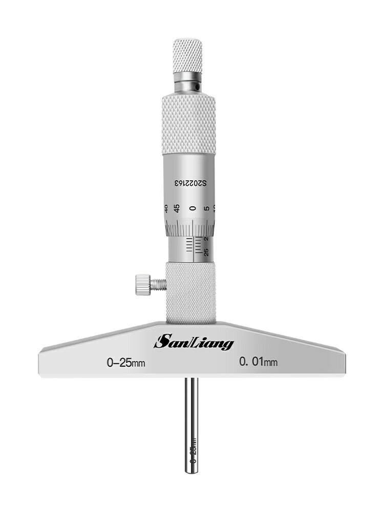 {公司貨 最低價}日本三量高精度游標深度千分尺游標深度尺0-25mm0.01螺旋測微器 1