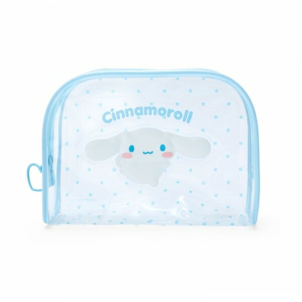 【震撼精品百貨】大耳狗 Cinnamoroll~日本Sanrio三麗鷗 大耳狗方形透明化妝包(藍點點款)*93311