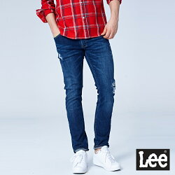 Lee 709低腰合身小直筒牛仔褲/101+深藍-男款