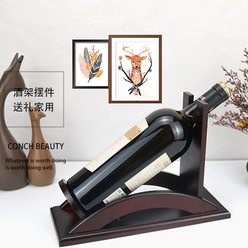 免運 酒櫃 玄關櫃 紅酒架 紅酒擺件 隔斷 創意單支紅酒架擺件斜放葡萄酒架客廳家用加厚紅酒展示架子