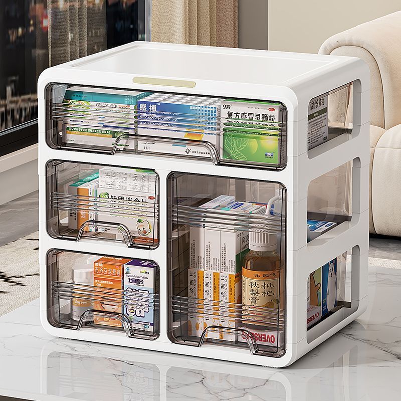 藥箱藥品整理防塵收納盒家用桌面儲藥箱多層大容量藥物分類醫藥箱