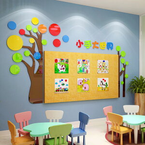 教室裝飾文化牆貼 作品欄展示毛氈貼幼稚園牆面裝飾環創主題境材料布置文化美術教室『XY34714』