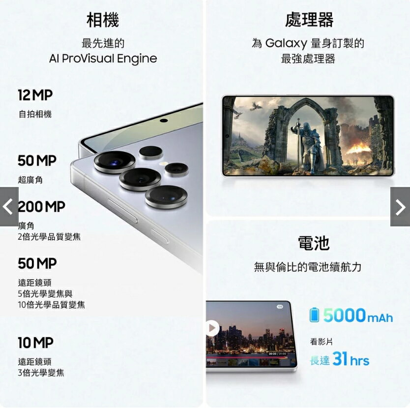 領券折777 | 全新Samsung 三星 Galaxy S25 Ultra 12G/512G SM-S938U1 雙卡eSim 高通 8 Elite 三星首款AI手機 2