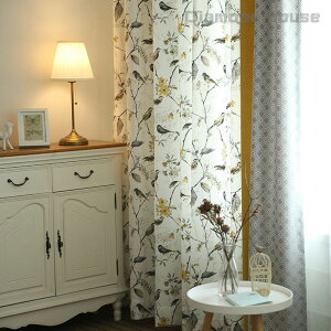 百鳥林 美式鄉村田園現代新中式定制棉麻環保高檔客廳臥室窗簾