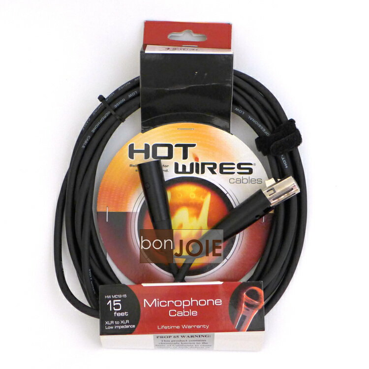 <br/><br/>  ::bonJOIE:: 美國進口 Hot Wires Microphone Cable ( XLR to XLR ) 麥克風線 15 ft (4.57公尺) 麥克風導線 MIC<br/><br/>