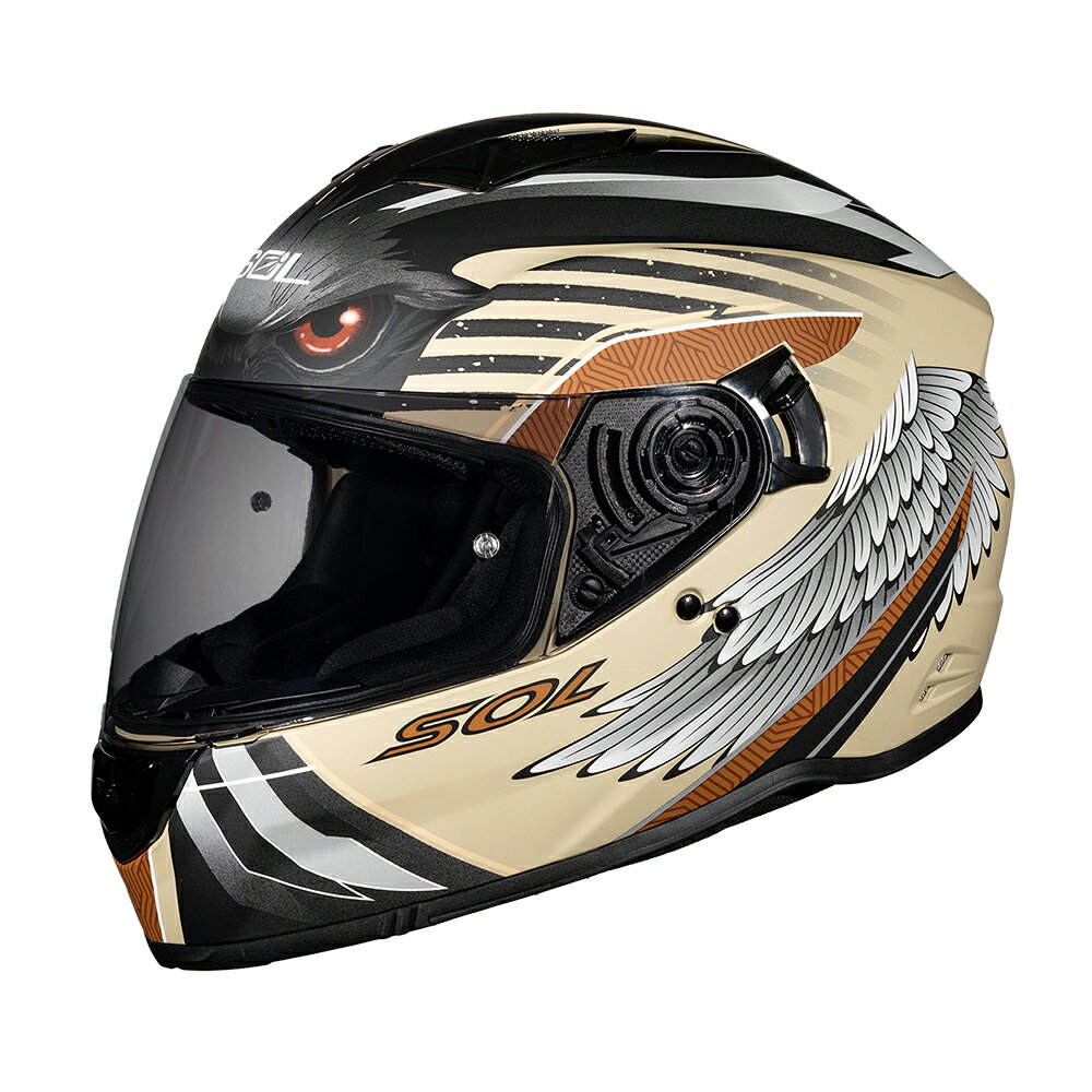 【SOL Helmets】SF-7全罩式安全帽 (老鷹_消光砂/棕) ｜ SOL安全帽官方商城