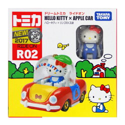 TOMICA R02 TM騎乘系列 HELLO KITTY x APPLE 凱蒂貓蘋果車 【鯊玩具Toy Shark】