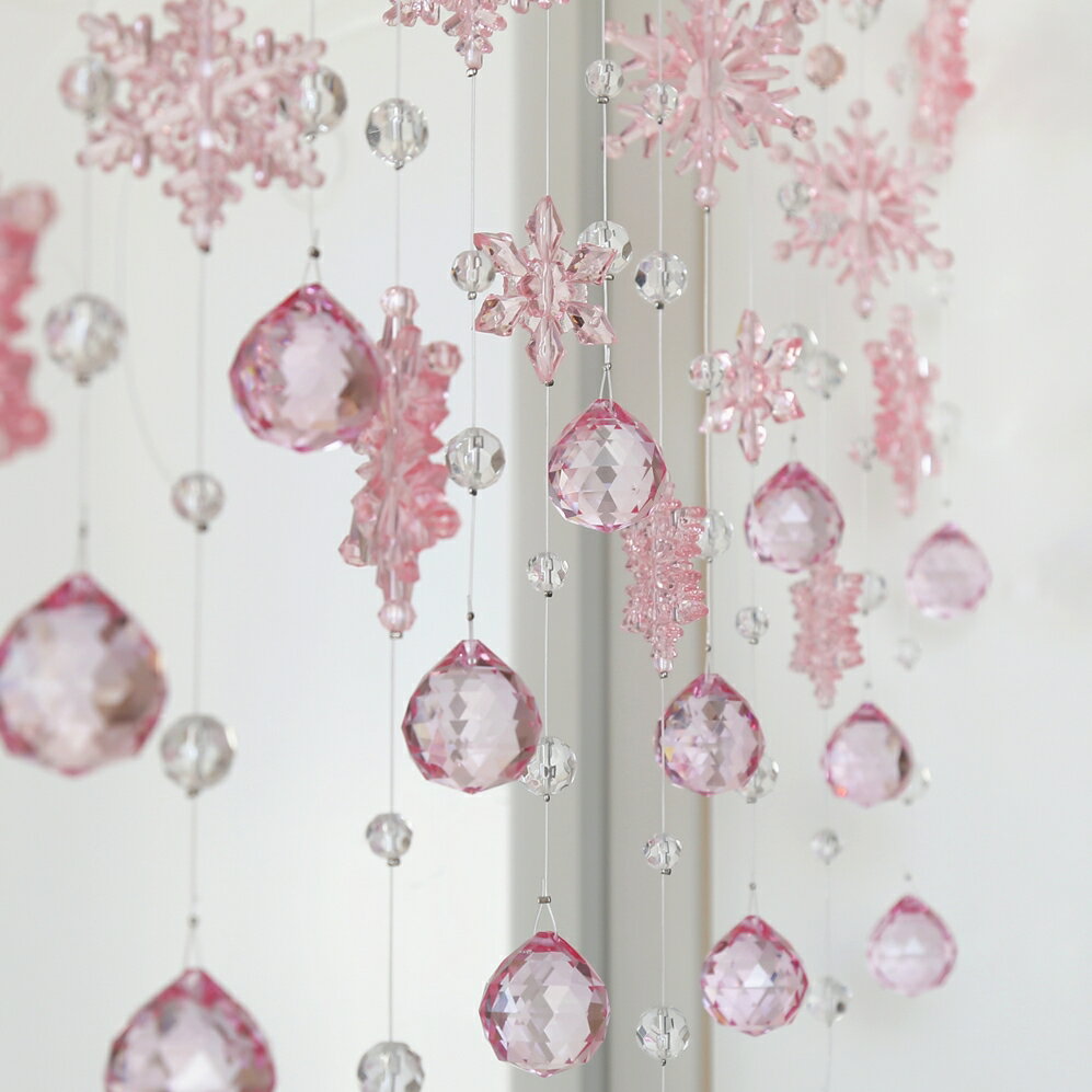 珠簾 風水門簾 門簾 輕奢現代雪花水晶珠簾風水衛生間門簾客廳玄關隔斷簾北歐裝飾掛簾『cyd20140』 3