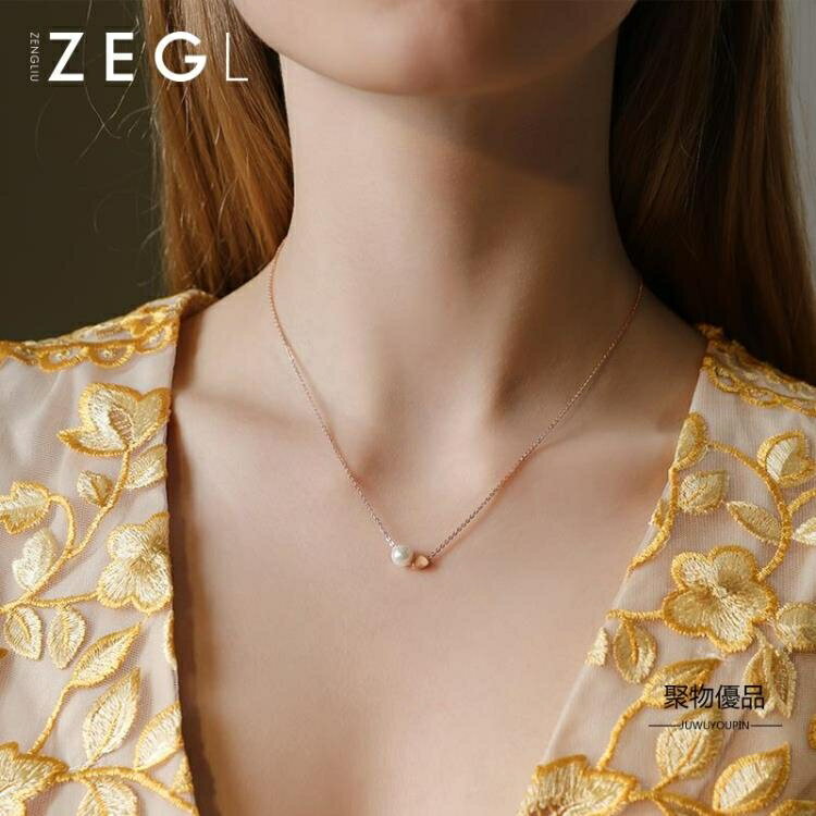 愛心吊墜項鍊女韓版簡約鎖骨鍊【聚物優品】