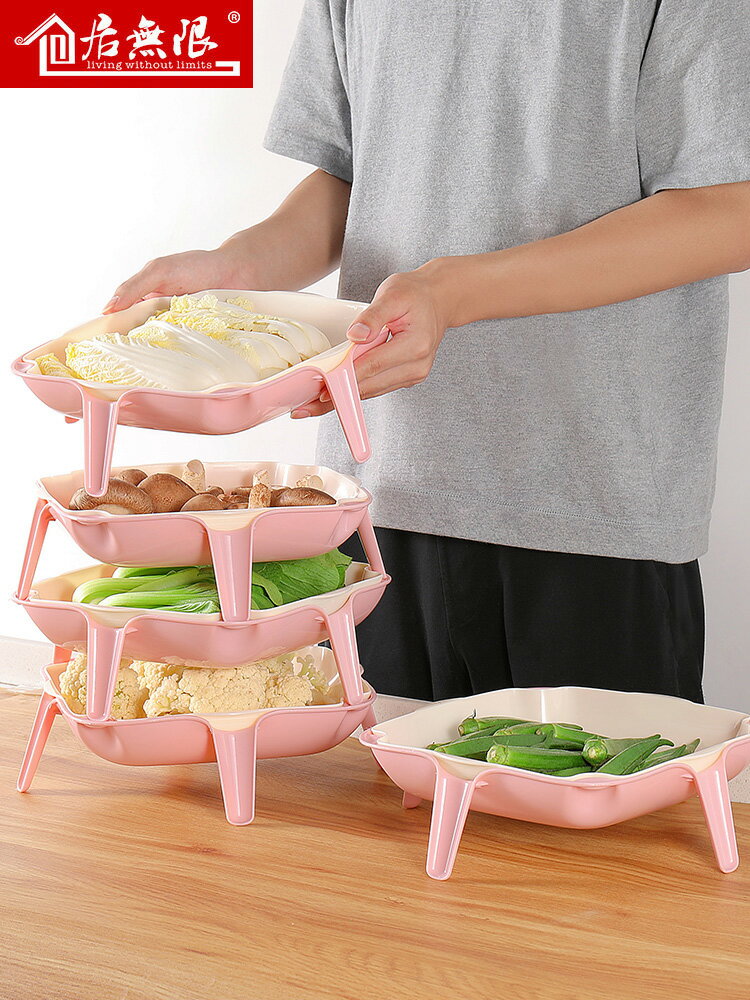 盤子創意菜盤碟子廚房用品家用大全餐具套裝瀝水托盤火鍋配菜盤子