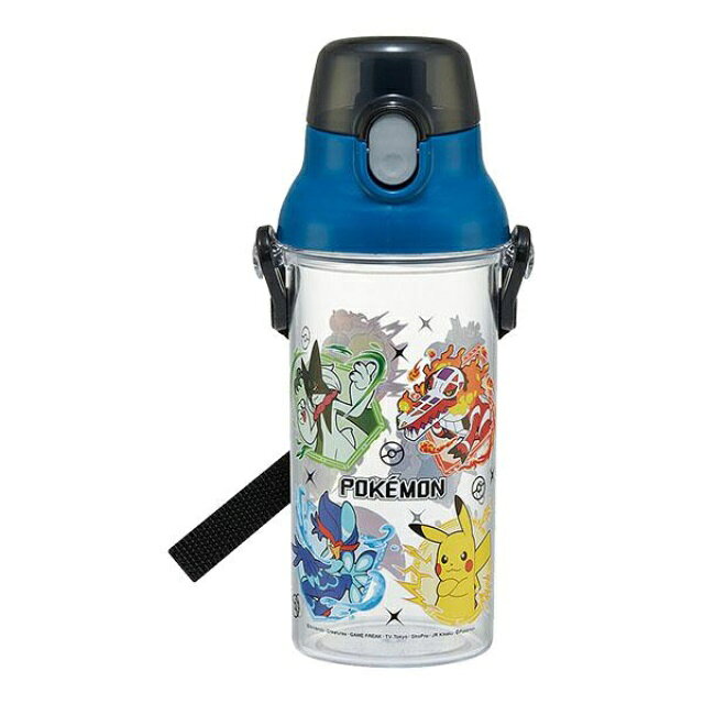【震撼精品百貨】神奇寶貝 Pokemon~Pokemon GO精靈寶可夢 抑菌塑膠彈蓋直飲水壺480ML-藍黑透明*69636