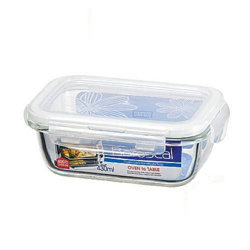 樂扣樂扣微波烤箱玻璃保鮮盒/便當盒長方型430ml-LLG424-大廚師百貨