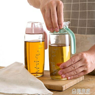 居家家帶刻度透明玻璃油壺大號油瓶廚房用品防漏裝醋瓶香油瓶油罐 全館免運