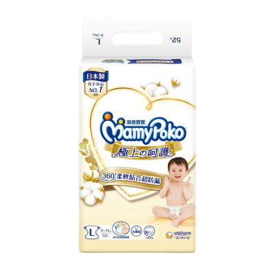 滿意寶寶 極上呵護紙尿褲-L(52片/4包/箱)【杏一】