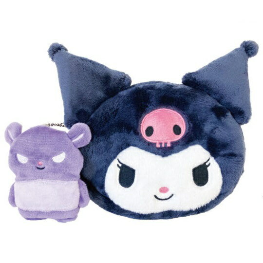 【震撼精品百貨】酷洛米_Kuromi~日本SANRIO三麗鷗 酷洛米絨毛造型化妝包兩入組-好友款*78828