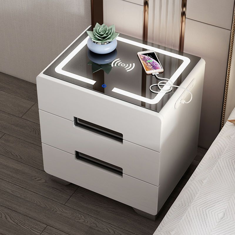 【免運】可開發票 床頭櫃 白色烤漆床頭櫃簡約現代臥室儲物櫃斗櫃多功能床邊收納櫃大容量櫃