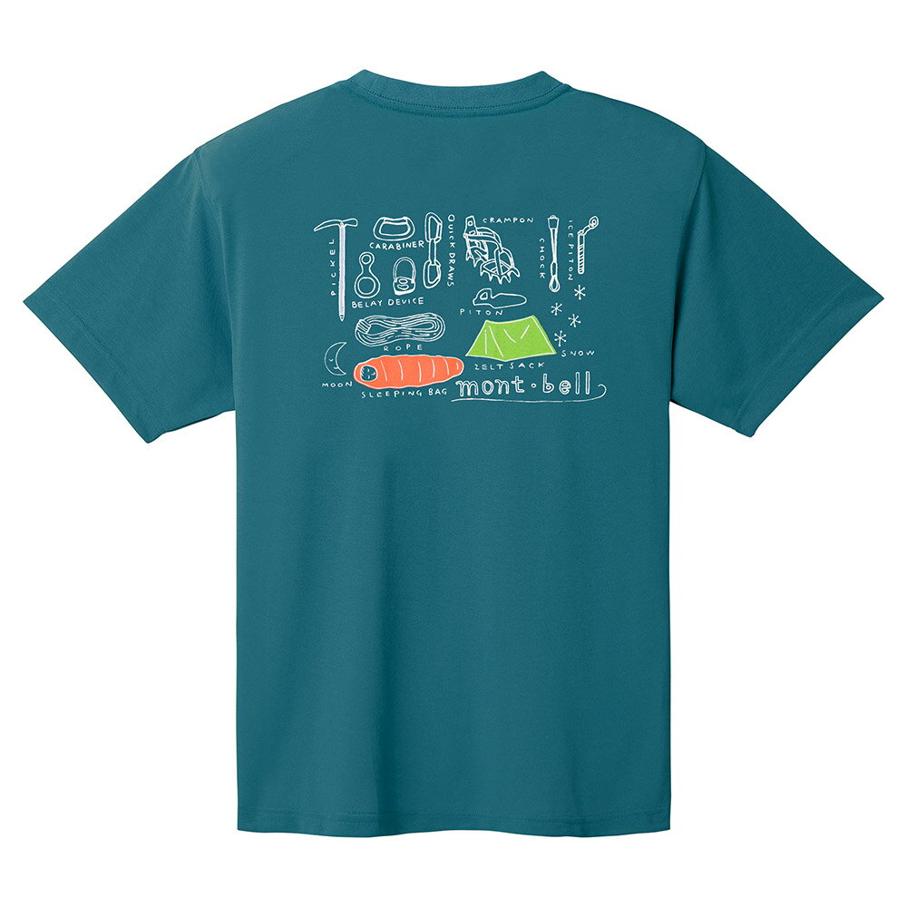 【【蘋果戶外】】mont-bell 1114716 BGN 藍綠【男款】登山裝備 MONTAIN GEAR 山道具 Wickron 短袖排汗衣 排汗T恤 機能衣