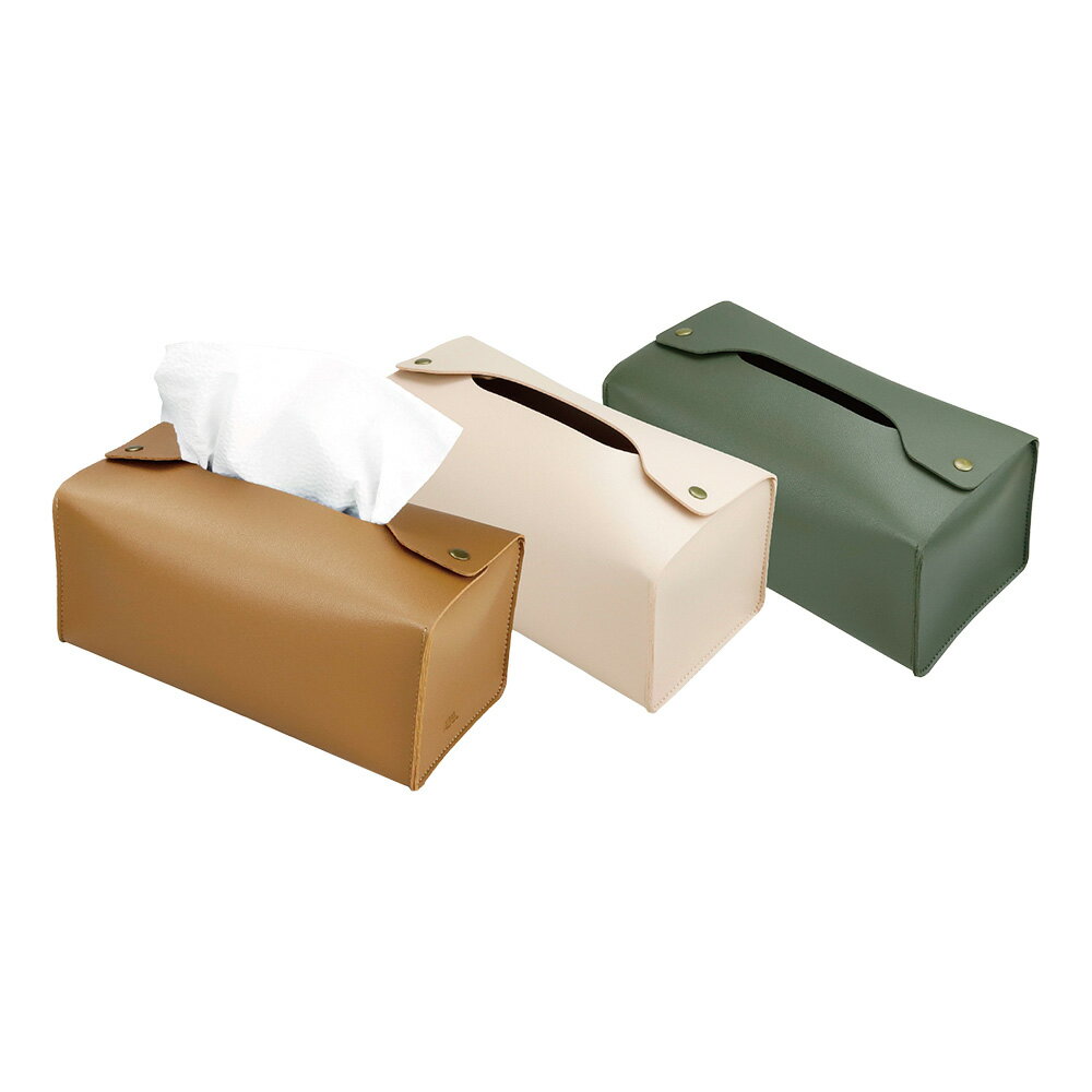【史代新文具】力大ABEL 08301 豐採PU皮革面紙盒 三色可選 (綠/粉/棕)
