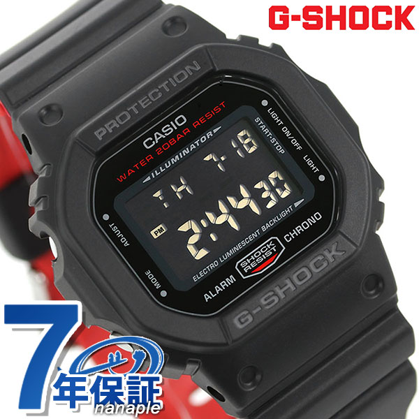 G-SHOCK DW-5600HR-1DR ブラック黒＆ レッドCASIO カシオ手錶品牌男錶