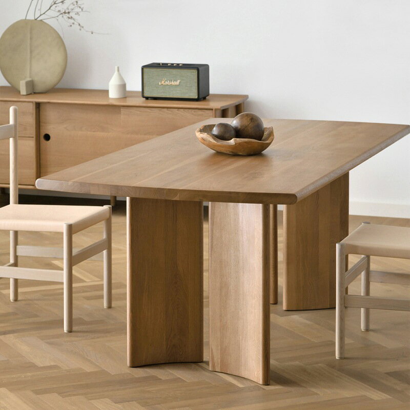 桌子 北歐實木餐桌 家用餐廳長方形多人飯桌小戶型日式餐桌椅組合