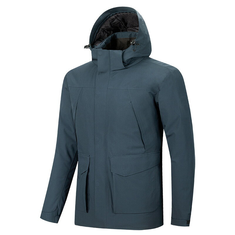 【巴黎精品】衝鋒衣羽絨夾克-連帽石墨烯防風防水男外套2色a1he17