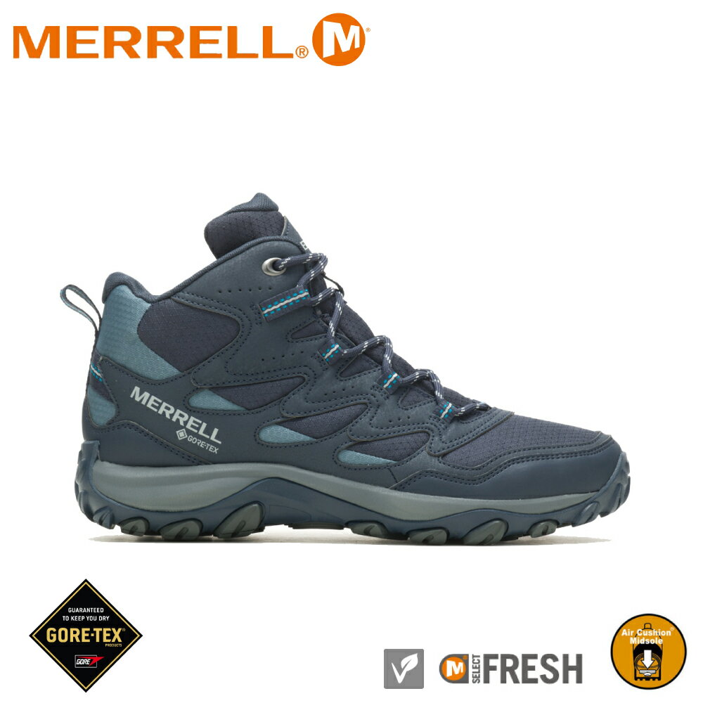 【MERRELL 美國 男 WEST RIM SPORT MID GORE-TEX《海軍藍》】ML037123/登山/健行鞋