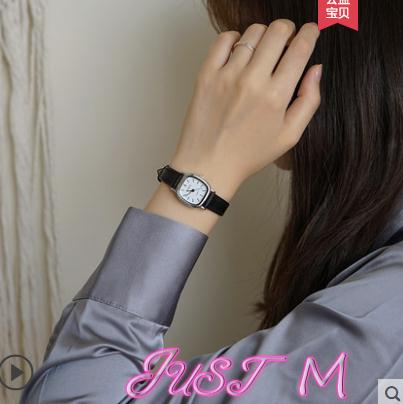 手錶手錶方形女學生簡約氣質ins風2022年新款小錶盤小眾復古皮帶防水 【新年快樂】