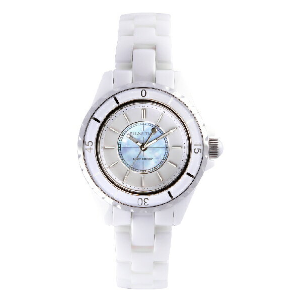 RELAX TIME RT-107S-1 太陽能經典陶瓷 白x銀 37mm｜樂天全館特惠中★指定刷卡回饋10%