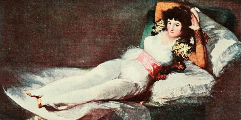 Posterazzi: Goya 1914 La Maja Clothed Stretched Canvas - Francisco Goya
