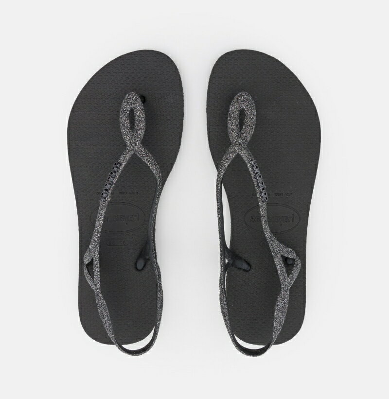 havaianas 哈瓦士 巴西人字拖 女款 Luna Premium 8字涼鞋 金蔥黑 涼鞋 拖鞋 夾腳拖 海灘鞋＊夏日微風＊