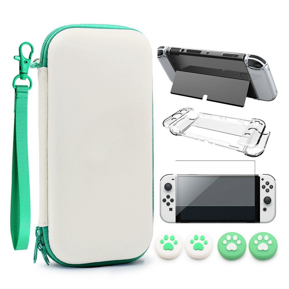 適用任天堂switch OLED保護套裝 switch 主機收納包保護殼鋼化膜