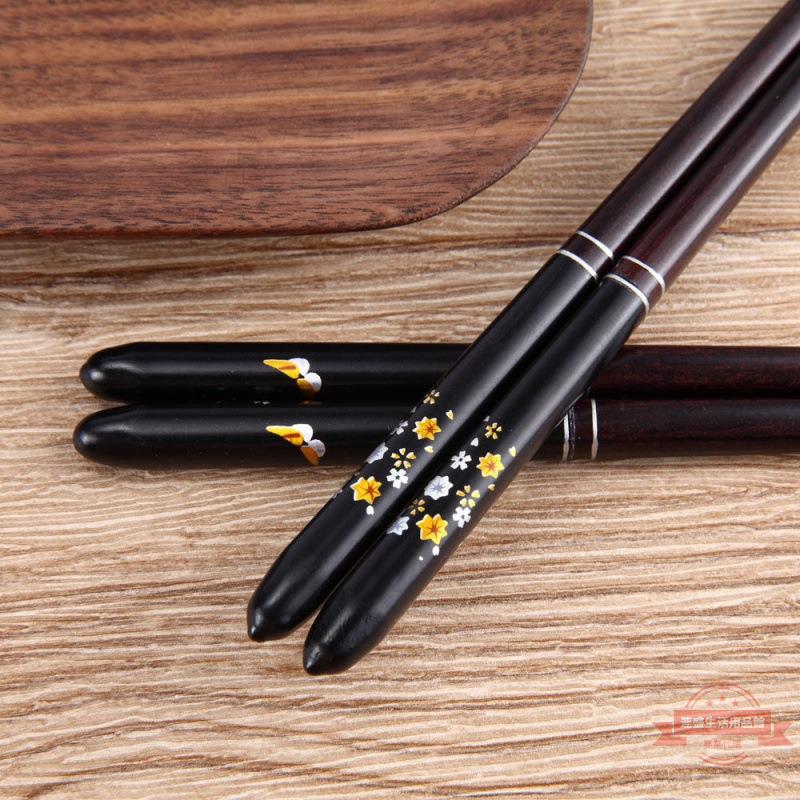 筷子實木日式木質創意尖頭新款家用木筷餐具一件代發亞馬遜廠家