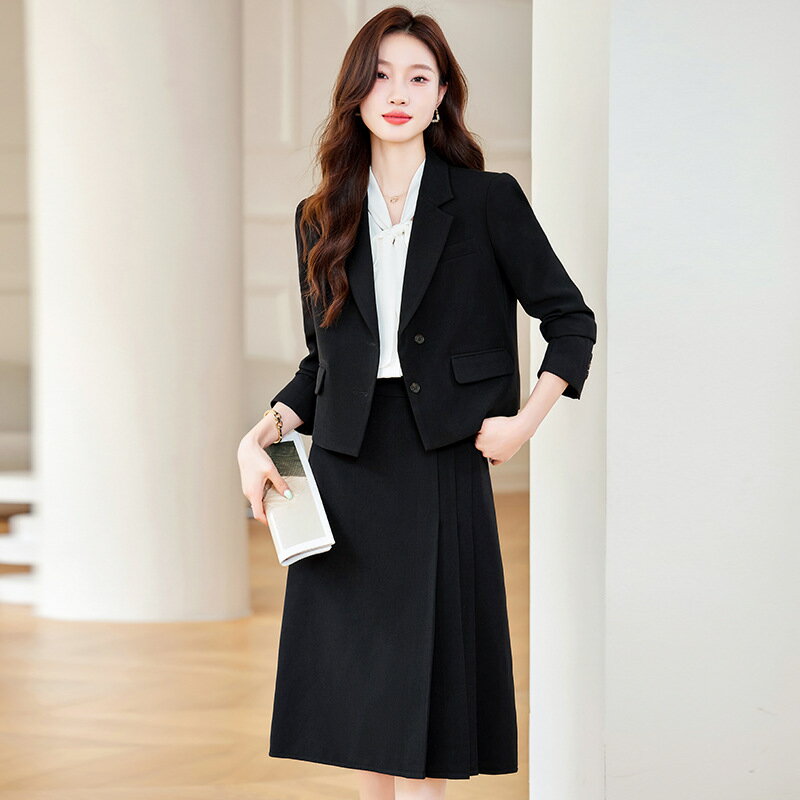 【巴黎精品】現貨+預購 西裝套裝兩件套裙裝-西服職業西裝半身裙女裝2色a1ht49