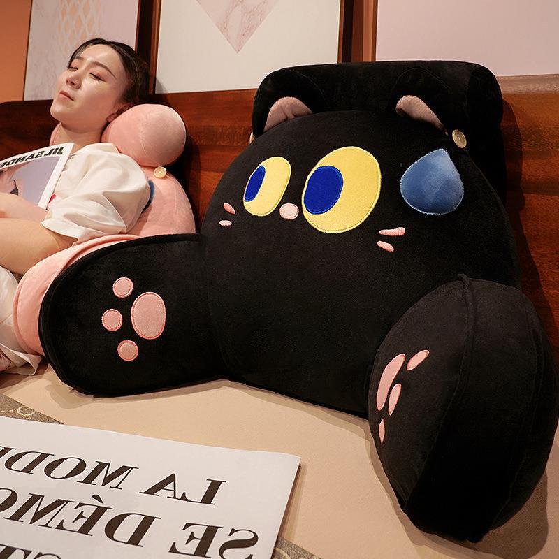 卡通流汗大眼仔腰靠床頭靠墊孕婦女生椅子靠枕墊沙發飄窗護腰枕