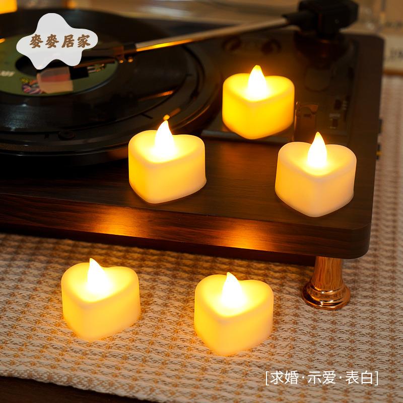 創意 led電子蠟燭燈 臥室床頭小夜燈 求婚表白浪漫 氛圍燈 桌面小擺件[PP0505062]