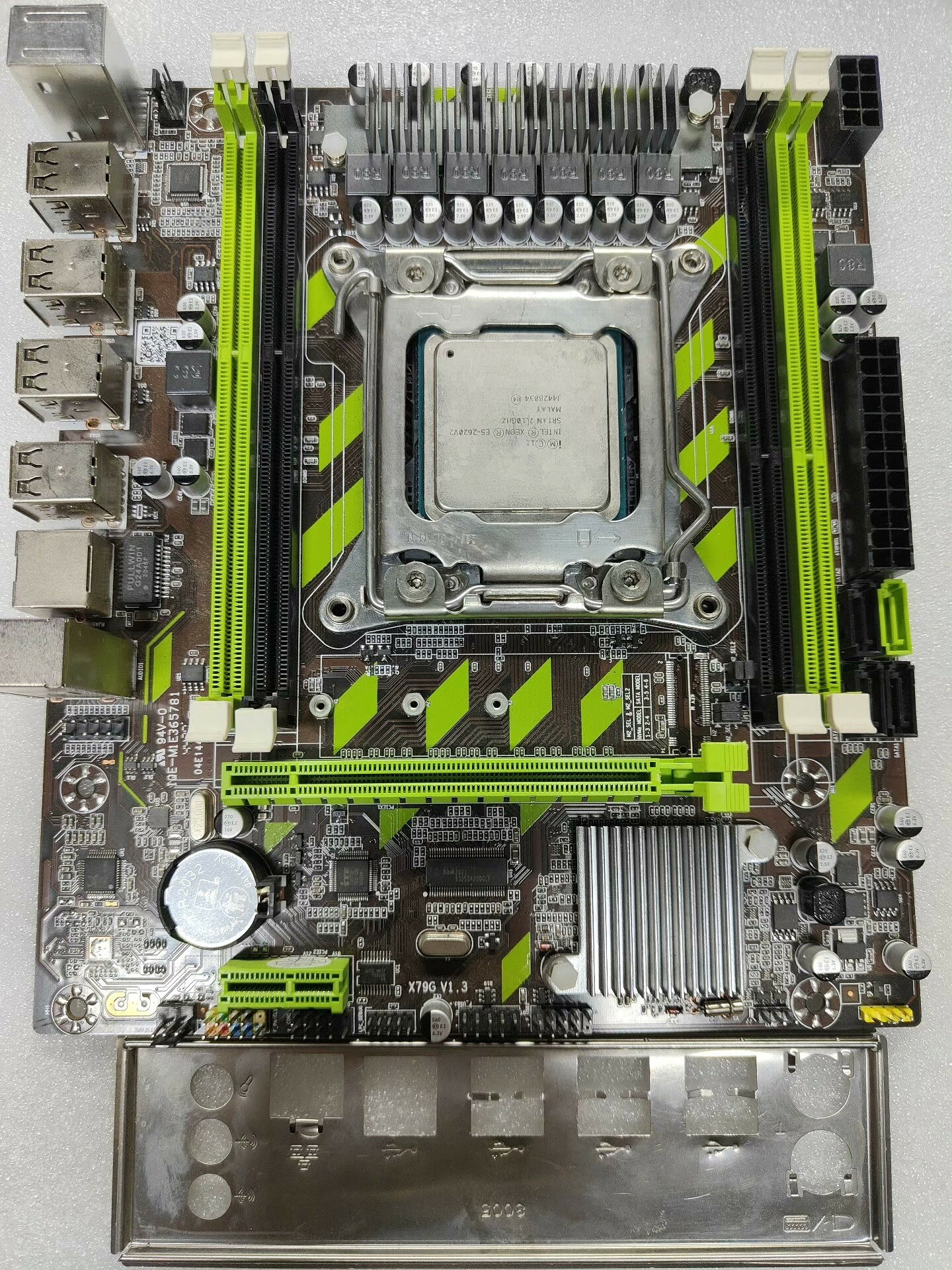 【二手良品】英特爾X79主機板+E5-2620 v2 CPU套裝 拆機件實物拍攝 多核運算 效能穩定 電競主機 伺服器 工作室適用