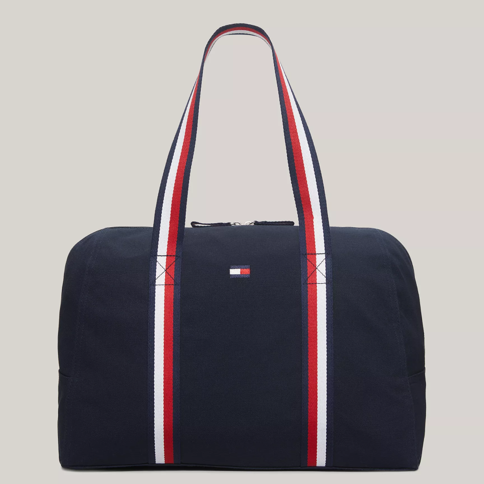 Tommy Hilfiger 手提行李袋 旅行包袋 運動包 棉帆布包 手提包 肩揹包 T91523 深藍色(現貨)▶指定Outlet商品5折起☆現貨【送禮首選★APP下單點數4倍送】
