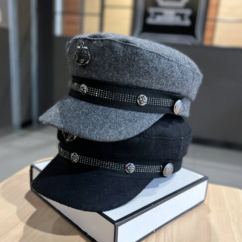 鴨舌帽毛呢軍帽 鉚釘船錨平頂秋冬女帽子2色74bp33 獨家進口 米蘭精品 米蘭精品直營店 樂天市場rakuten 鴨舌帽毛呢軍帽 鉚釘船錨平頂秋冬女帽子2色74bp33 獨家進口 米蘭精品 米蘭精品直營店 樂天市場rakuten